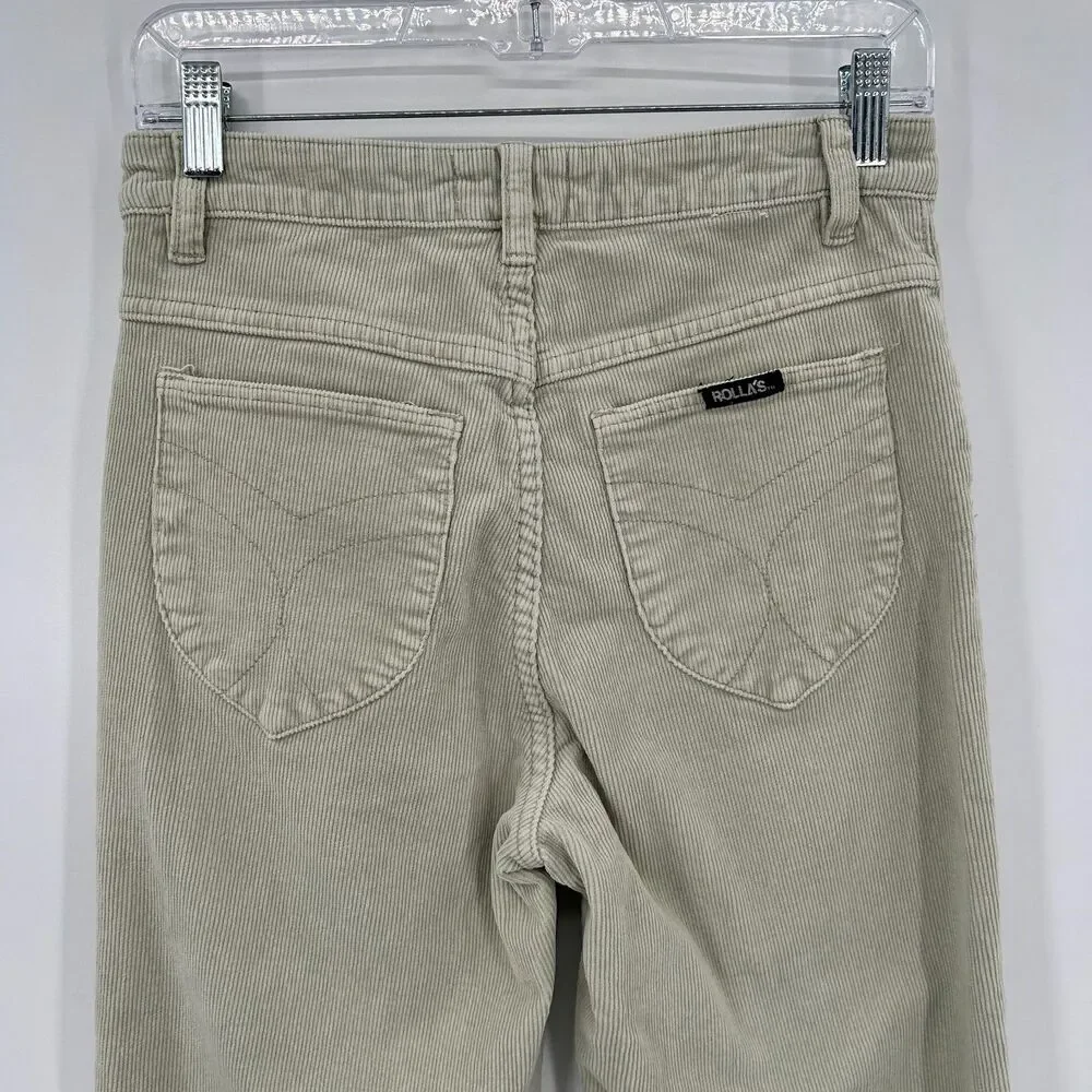 ROLLA'S Women's Light Sage Green Corduroy High Rise Straight Leg Jeans Pants 28 - Picture 6 of 8